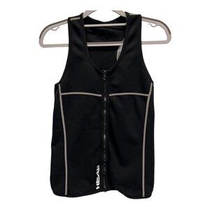 Head Womens S ‎ Neoprene Sauna Vest Slimming Black Zip-Up Sauna Fitness Tank